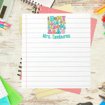 Lärare Personlig Back to school Era Linten Anteckningsblock<br><div class="desc">Läraren Personlig Back to school ERA Längste upp ADORABLE-anteckningsblocket med personalisering! Underbar för back to school för vem som helst! Behålla av läxor,  livsmedel eller till och med en jullista!</div>
