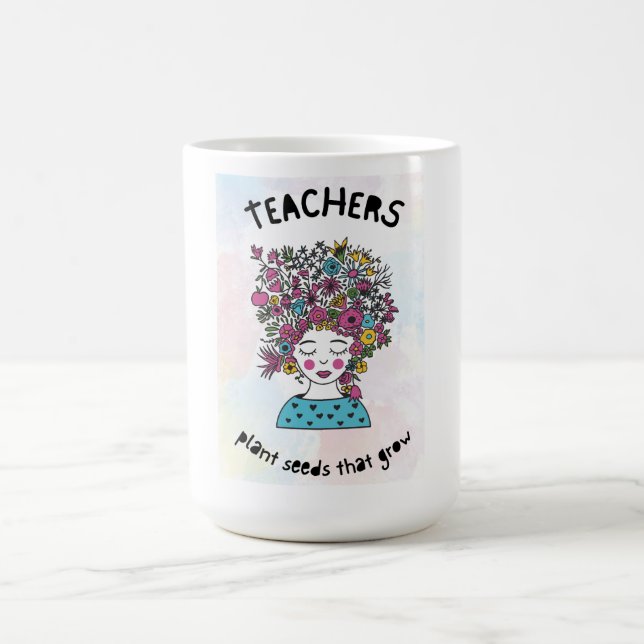Lärare Plant Seeds Lacher Tack Gift Kaffemugg (Center)