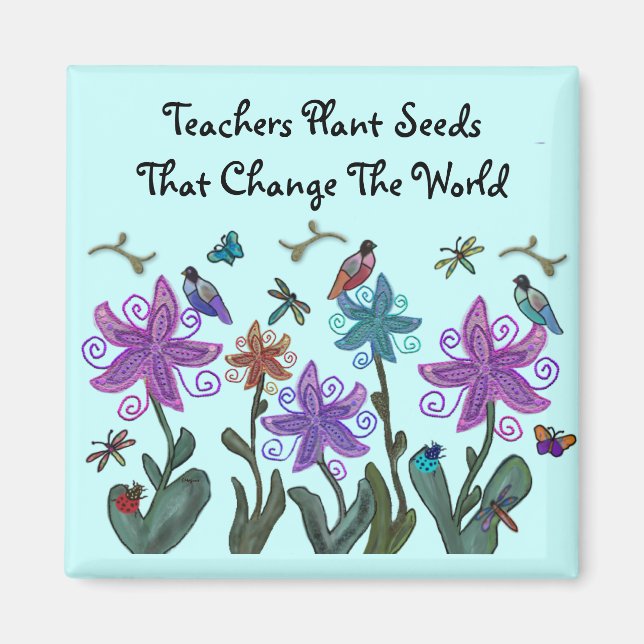 Lärare Plant Seeds Magnets Magnet (Framsidan)