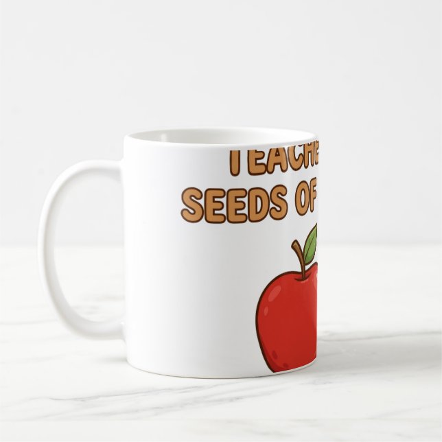 Lärare planterar frön av kunskap Apple Tee Kaffemugg (Vänster)