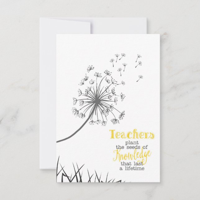 Lärare planterar kunskapens frö tack kort (Framsida)