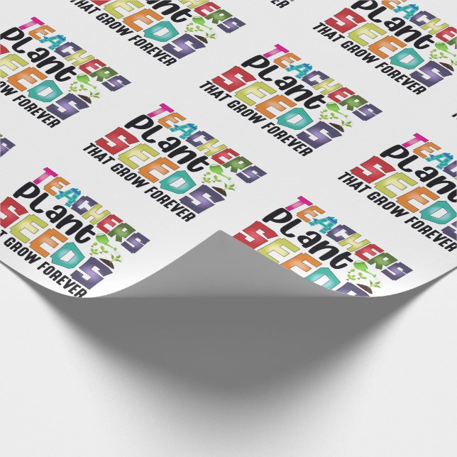 Lärare planterar utsäde som växer för alltid presentpapper (Hörn)