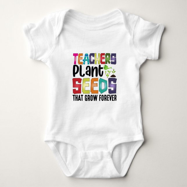 Lärare planterar utsäde som växer för alltid t shirt (Framsida)