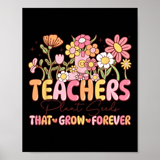 Lärare planterar utsäde som växer över Valentine W Poster (Framsidan)