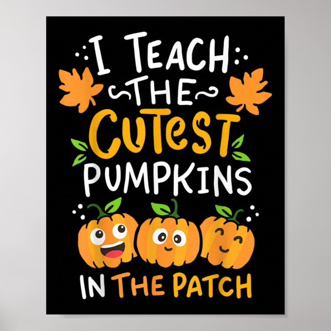 Lärare Pre-K Teacher Kindergarten Halloween Poster (Framsidan)