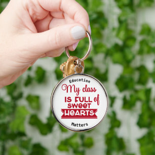 Lärare - Premium Round Keychain Rund Silverfärgad Nyckelring