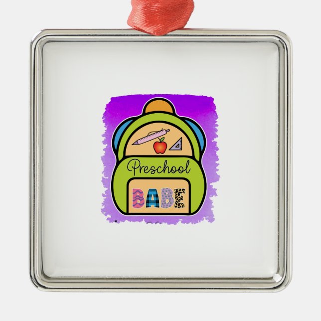 Lärare Preschool Babe Julgransprydnad Metall (Framsidan)