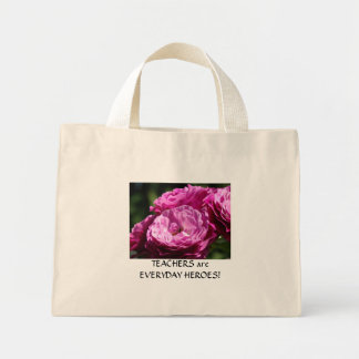 LÄRARE PRESENTER Roser Tote Bag Canvas Ros Blomma Mini Tygkasse