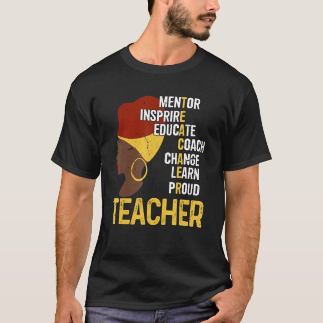 Lärare Proud Black Mentor Instructor School Teach T Shirt (Framsida)