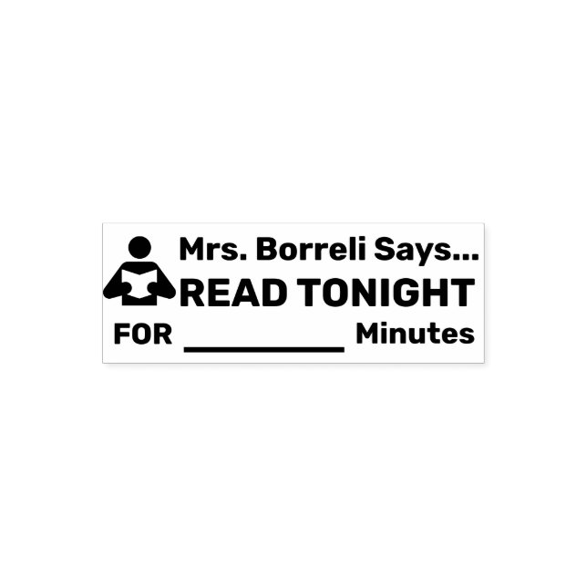 Lärare "READ TONIGHT"-självbränning Frimärke Självfärgande Stämpel (Design)