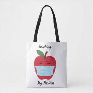 Lärare Red Apple Tote, Shoulder Tote Tygkasse