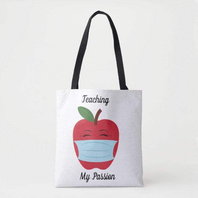 Lärare Red Apple Tote, Shoulder Tote Tygkasse (Framsida)