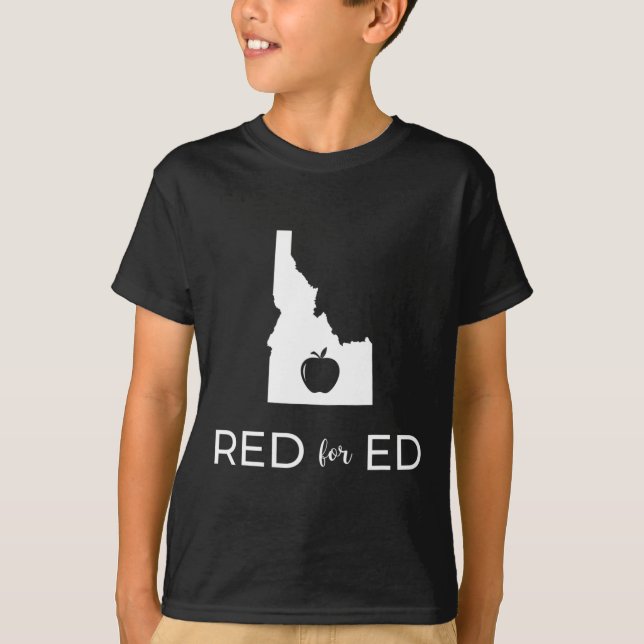 Lärare Red for Ed Idaho Public Education 2 T Shirt (Framsida)