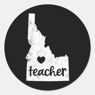 Lärare Red for Ed Idaho Public Education 4 Runt Klistermärke