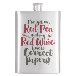Lärare Red Pen Red Vin Fickplunta