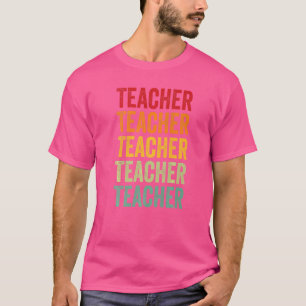 Lärare Regnbågstext Lärare Färgglad T Shirt
