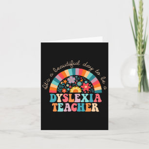 Lärare Retro Dyslexia Sped Therapist Rainbow Kort
