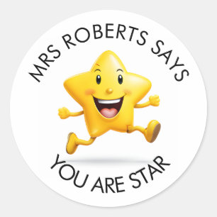 Lärare Reward Stickers for Children Runt Klistermärke