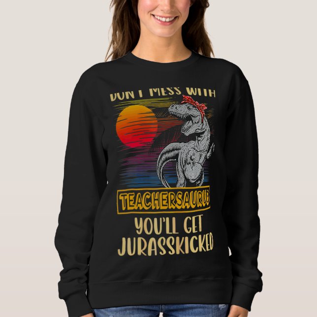 Lärare Rex Dinosaurs Mamma Saurus T Shirt (Framsida)