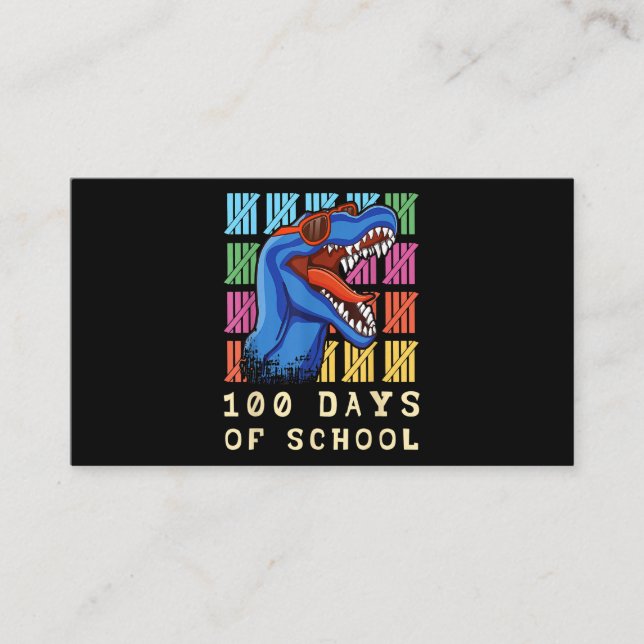 Lärare Roar Student 100 Dinosaur 100 dagar O Visitkort (Framsida)