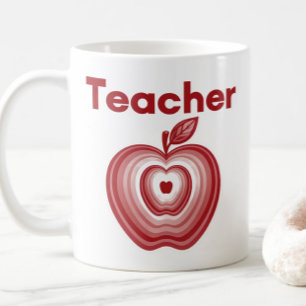 Lärare Röda Äpple Ringar Gåva Kaffemugg