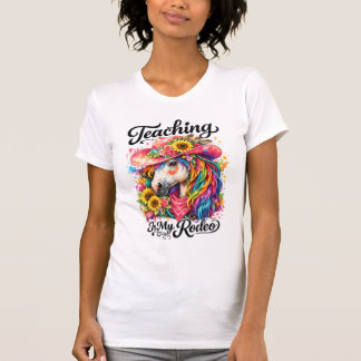 Lärare Rodeo Tröja, Blommig Häst Cowgirl T-Shirt