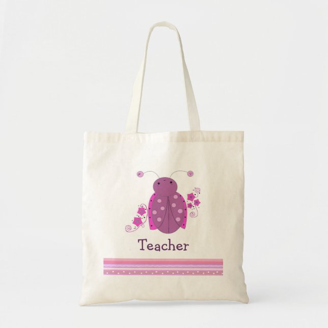 Lärare Rosa och Lila Ladybug Tygkasse (Framsidan)