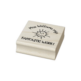 Lärare säger fantastiskt arbete beröm trä konst st stämpel