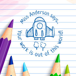 Lärare säger Utanför Denna Värld Anpassad Raket Självfärgande Stämpel