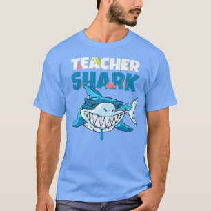 Lärare Shark Funny Blue Smiling Vass Teeth Fish T Shirt