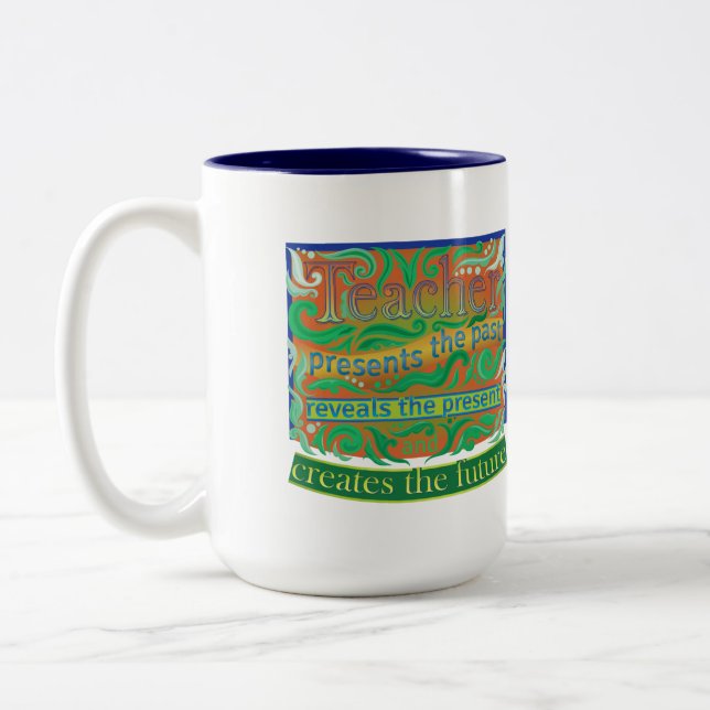 Lärare skapar framtiden/Lärarvärdering T Två-Tonad Mugg (Vänster)