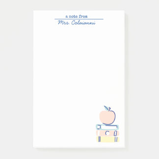 Lärare skriver ut anteckningar post-it block