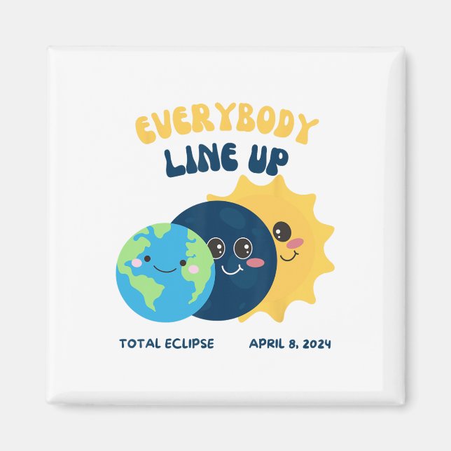 Lärare Solar Eclipse April 8 2024 Cute Earth Sol Magnet (Framsidan)