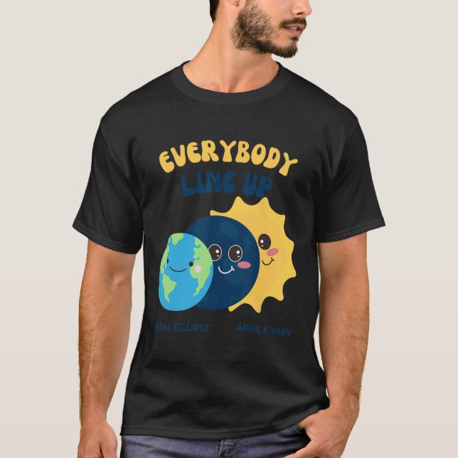 Lärare Solar Eclipse April 8 2024 Cute Earth Sol T Shirt (Framsida)