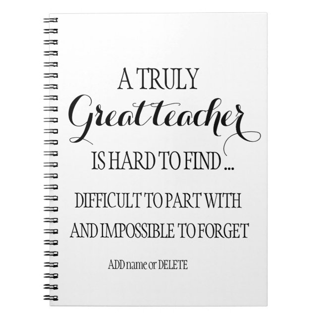 Lärare som går i pension lämnar tack för att du ci anteckningsbok (Framsidan)