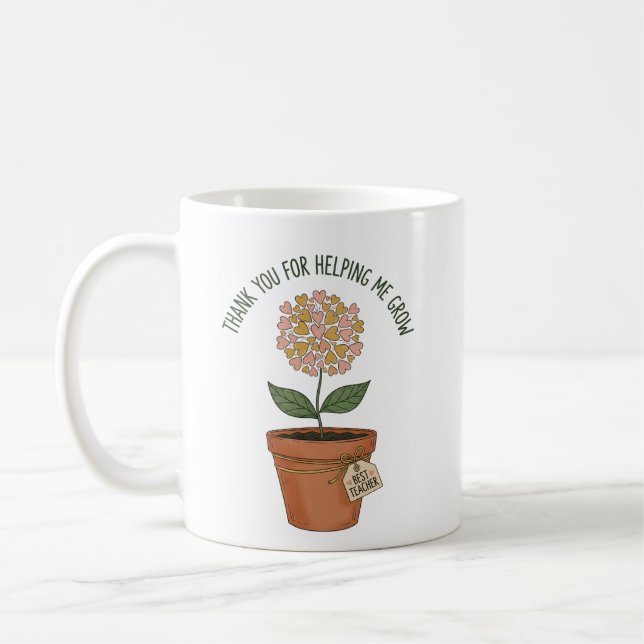 Lärare som hjälper mig att Grow WildblomBouquet Mu Kaffemugg (Vänster)