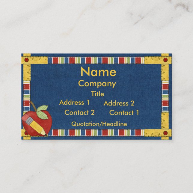 Lärare som lärer visitkorten visitkort (Framsida)