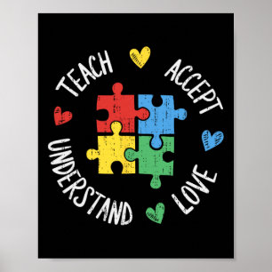 Lärare som uppmärksammar autism Sped Teach Accept Poster