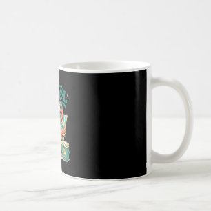 Lärare sommar flamingo ser senare sista dagen av kaffemugg