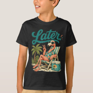 Lärare sommar flamingo ses senare sista dagen av t shirt