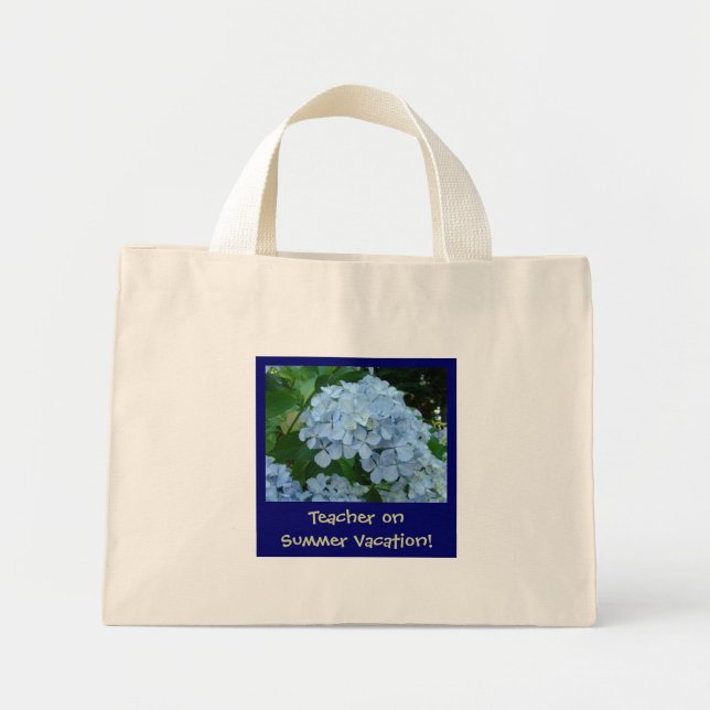 Lärare sommarledighet Totebag-gåvor Hydrangea Mini Tygkasse (Framsidan)