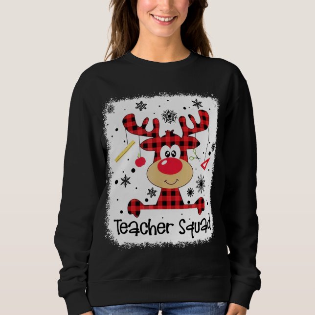 Lärare Squad Cute Red Play Reindeer Snö Älskare C T Shirt (Framsida)