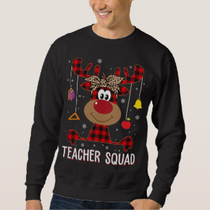 Lärare Squad julklapp Reindeer Teacher Xma Lång Ärmad Tröja