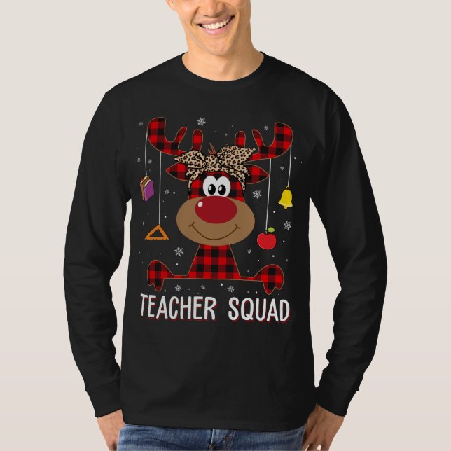 Lärare Squad julklapp Reindeer Teacher Xma T Shirt (Framsida)