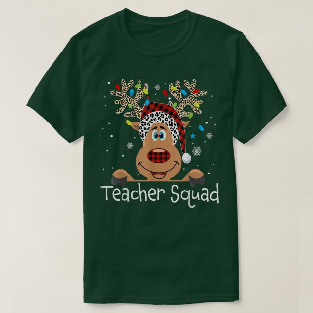 Lärare Squad Reindeer Funny Lärare jul Xma T Shirt (Design framsida)