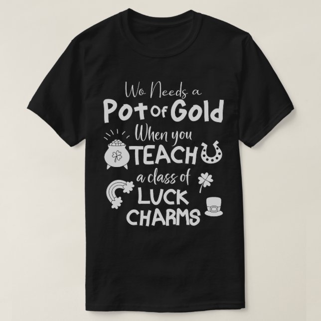 Lärare St patricks day, en Lucky Teacher I T Shirt (Design framsida)