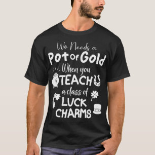 Lärare St patricks day, en Lucky Teacher I T Shirt