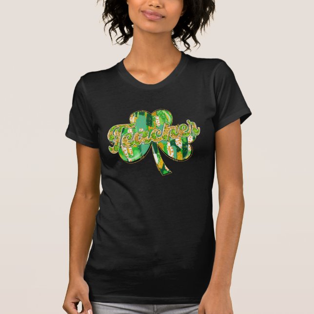 Lärare St patrick's day Shamrock T Shirt (Framsida)