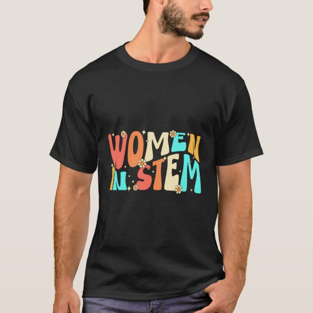 Lärare Stem Science Engineering Math Tech tillbaka T Shirt (Framsida)