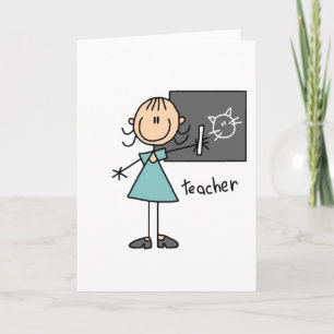 Lärare Stick figur Card Kort